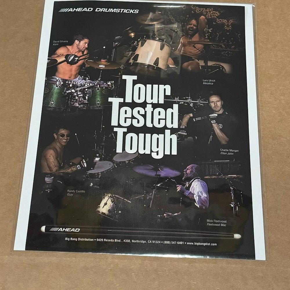 David Silveria / Lars Ulrich / Randy Castillo - AHEAD DRUMSTICKS - 1998 Print Ad